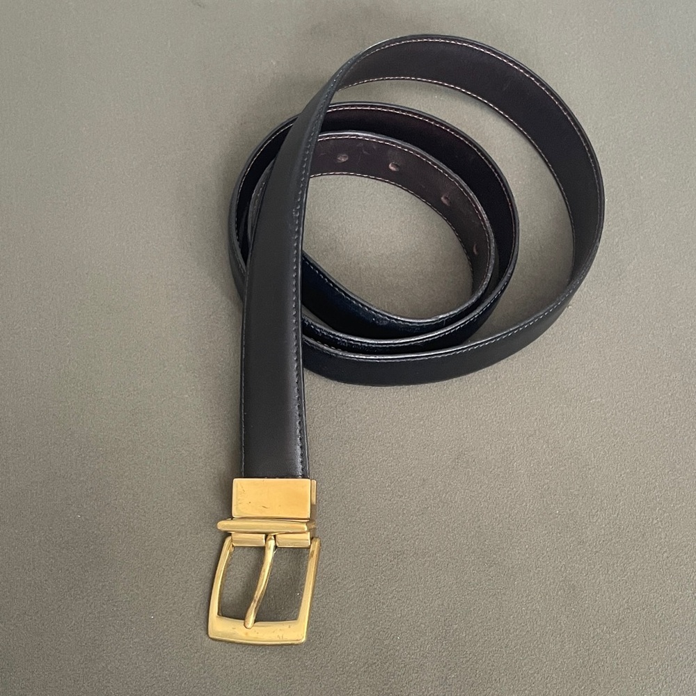 Coach Leather Reversible Belt with brass Buckle